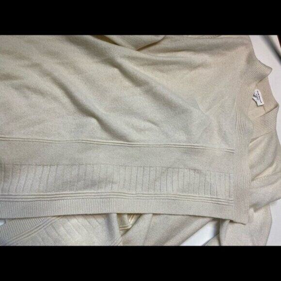 Club Monaco Beige Cashmere wrap cardigan sweater sz XS small knit ribbed - Picture 7 of 12